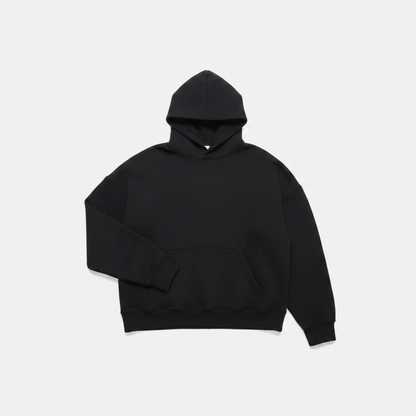Black Hoodie Flat Lay