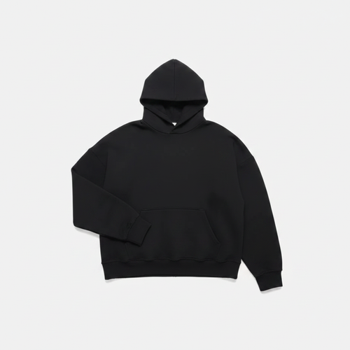 Black Hoodie Flat Lay