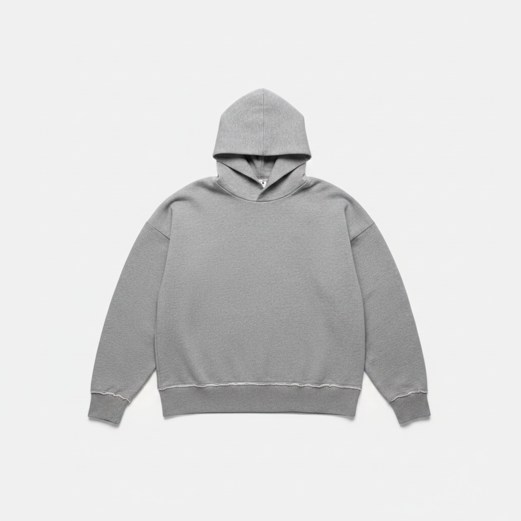 Grey Hoodie Flat Lay