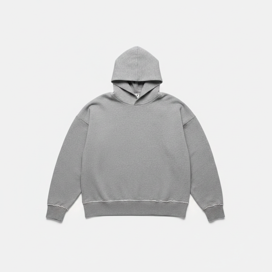 Grey Hoodie Flat Lay